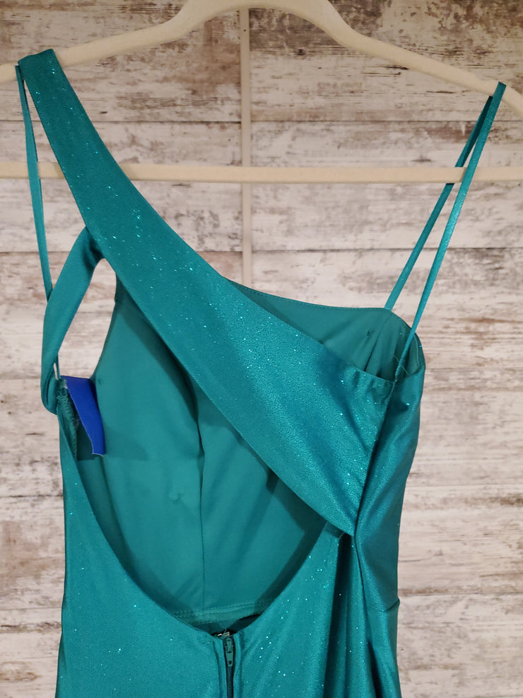 GREEN SPARKLY LONG DRESS