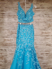 BLUE 2 PC. MERMAID GOWN SET