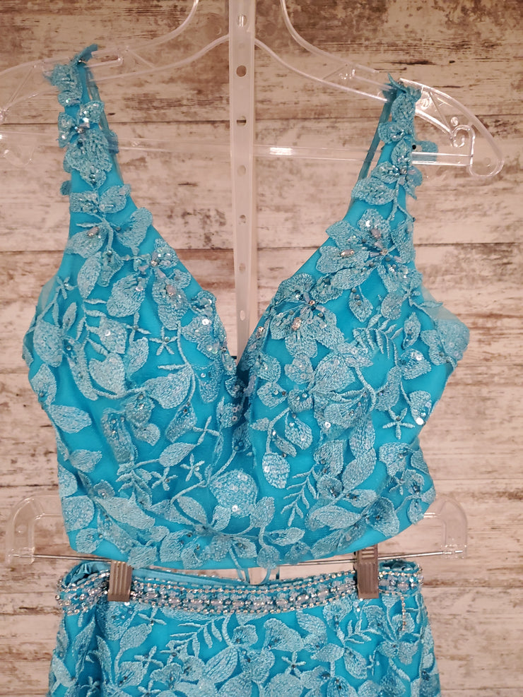 BLUE 2 PC. MERMAID GOWN SET