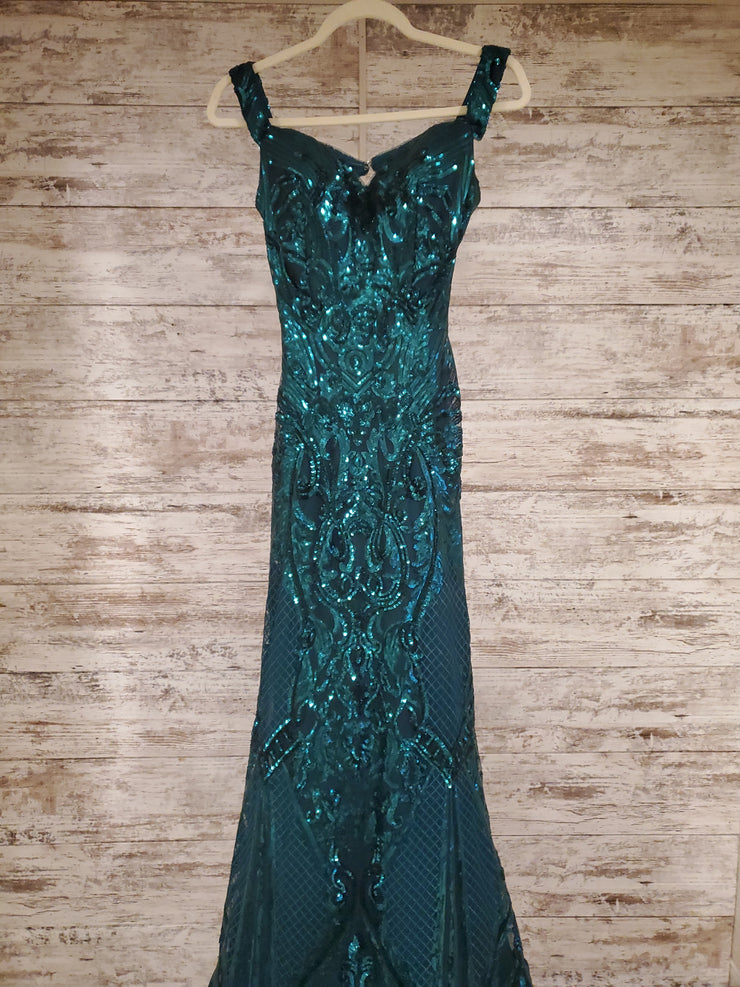 GREEN SEQUIN MERMAID GOWN