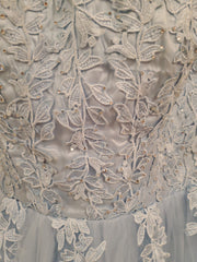 BLUE/FLORAL A LINE GOWN