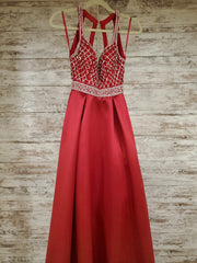 RED A LINE GOWN