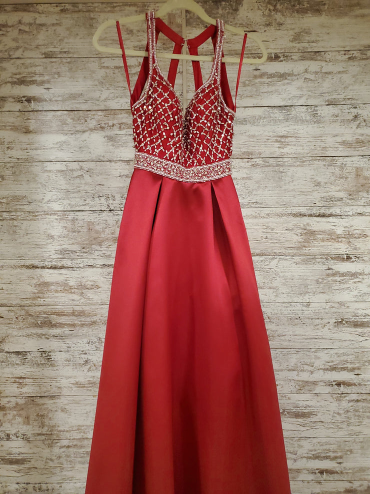 RED A LINE GOWN