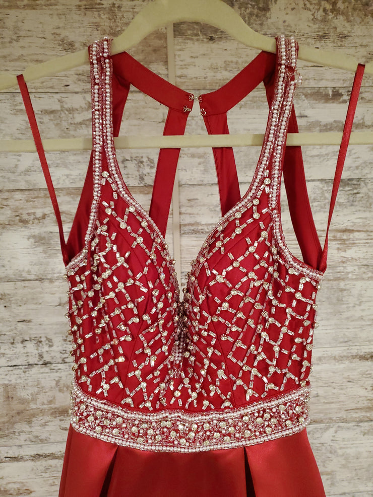 RED A LINE GOWN