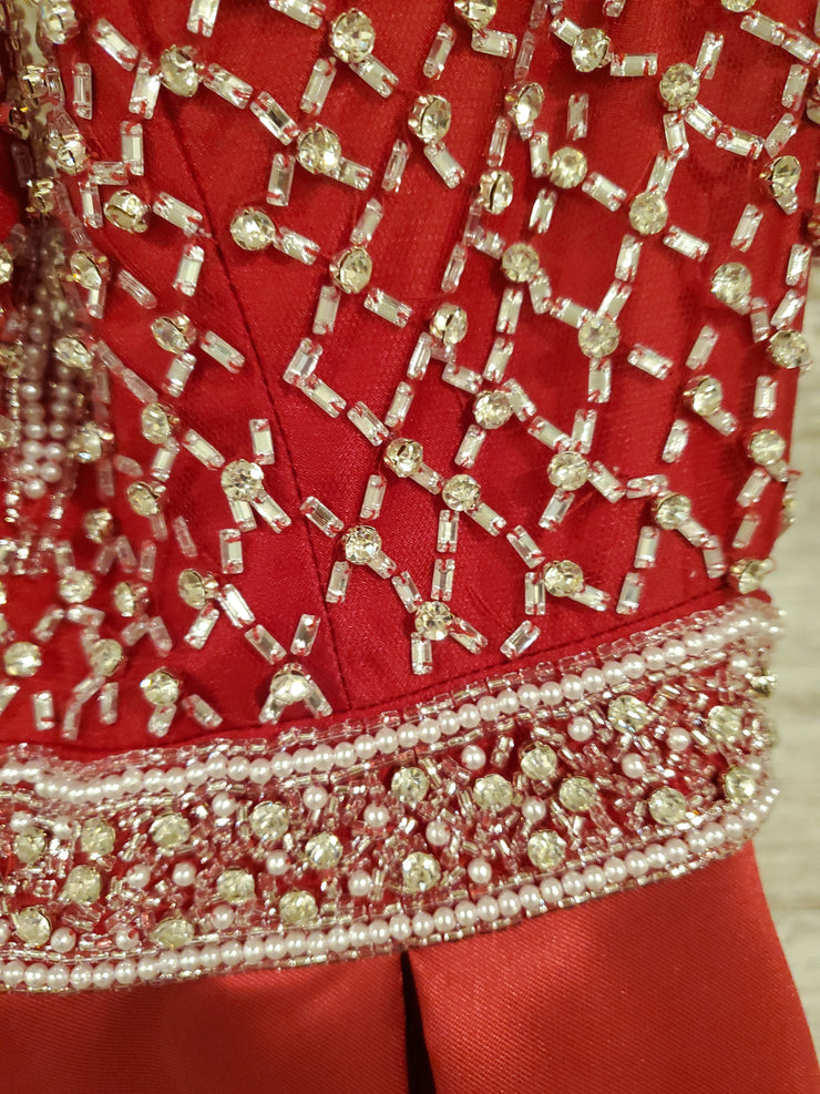 RED A LINE GOWN