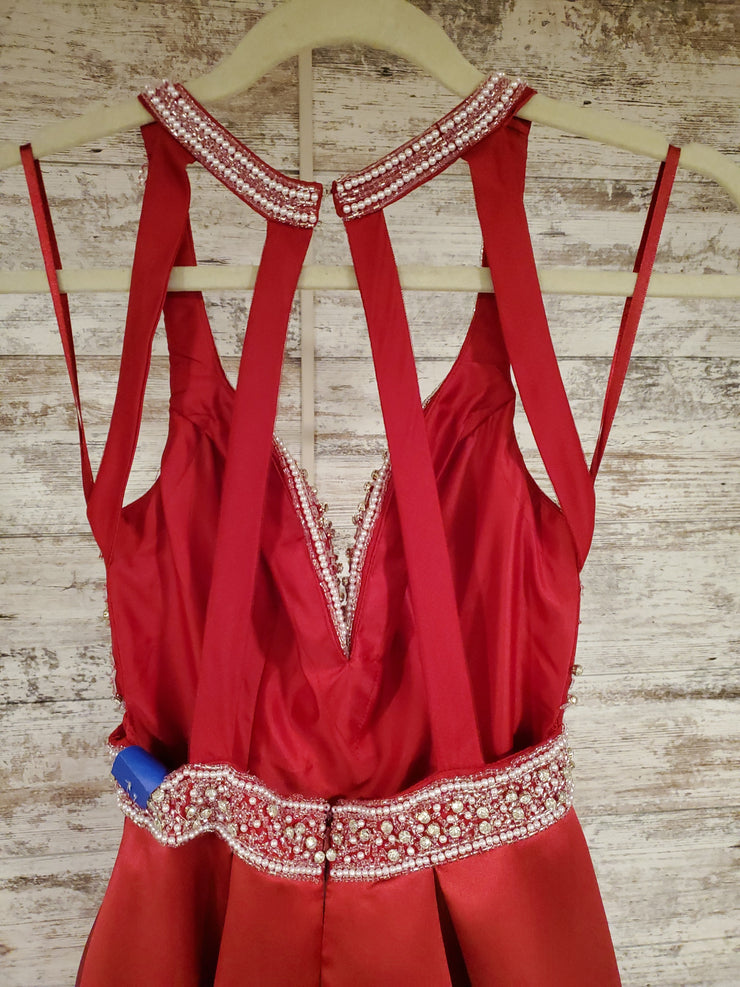 RED A LINE GOWN