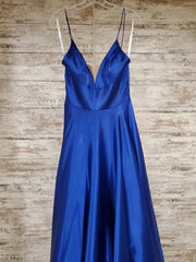 ROYAL BLUE A LINE GOWN