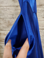 ROYAL BLUE A LINE GOWN