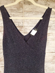 NAVY SPARKLY LONG EVENING GOWN