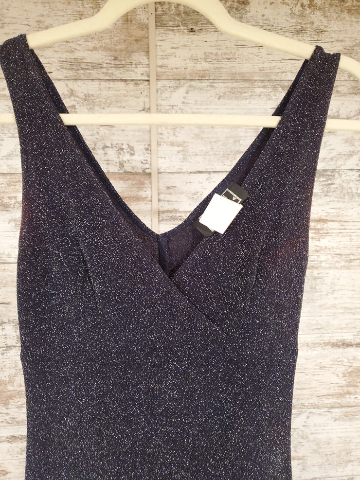 NAVY SPARKLY LONG EVENING GOWN