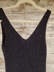 NAVY SPARKLY LONG EVENING GOWN