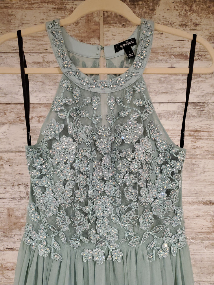 SAGE GREEN A LINE GOWN (NEW)