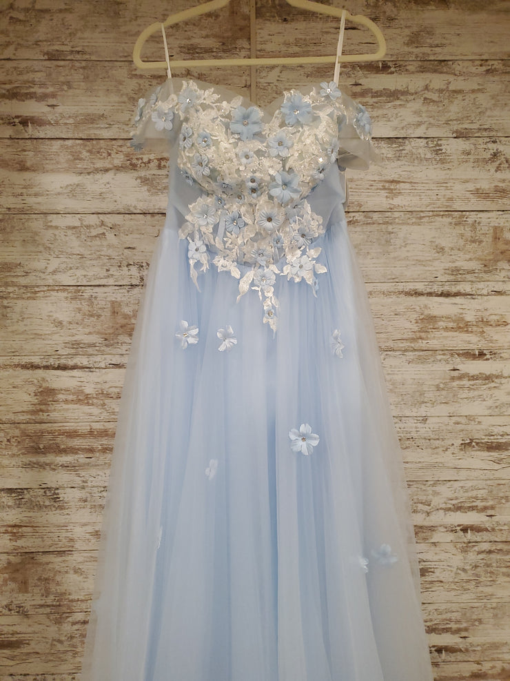 BLUE FLORAL A LINE GOWN (NEW)