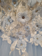 BLUE FLORAL A LINE GOWN (NEW)