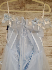 BLUE FLORAL A LINE GOWN (NEW)