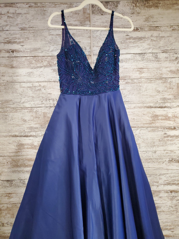 NAVY A LINE GOWN