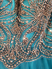 TEAL/GOLD PRINCESS GOWN (NEW)