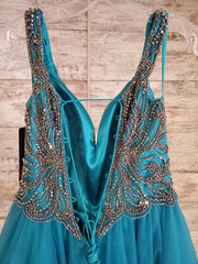 TEAL/GOLD PRINCESS GOWN (NEW)