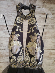 BLACK/GOLD A LINE GOWN (NEW)
