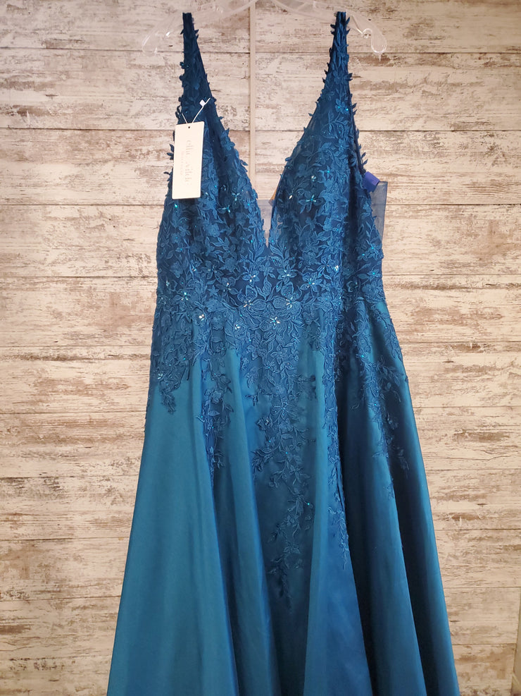 TEAL A LINE GOWN (NEW)