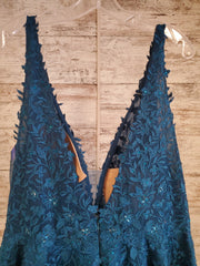 TEAL A LINE GOWN (NEW)