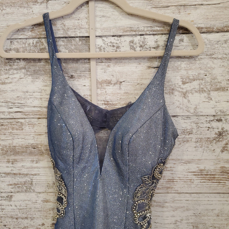 BLUE SPARKLY SHORT DRESS