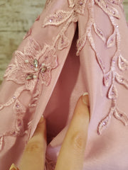 PINK FLORAL A LINE GOWN