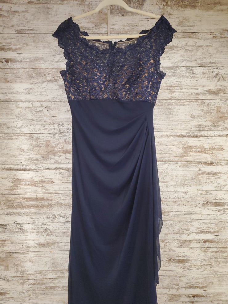 NAVY LONG EVENING GOWN