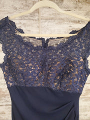 NAVY LONG EVENING GOWN