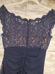 NAVY LONG EVENING GOWN