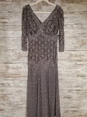 GRAY SPARKLY LONG EVENING GOWN