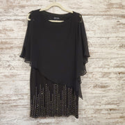 BLACK BEADED BOTTOM SHORT DRES