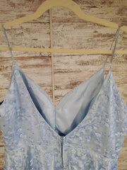 BLUE/FLORAL A LINE GOWN