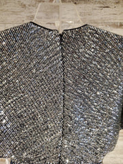 GRAY SPARKLY HANDMADE GOWN