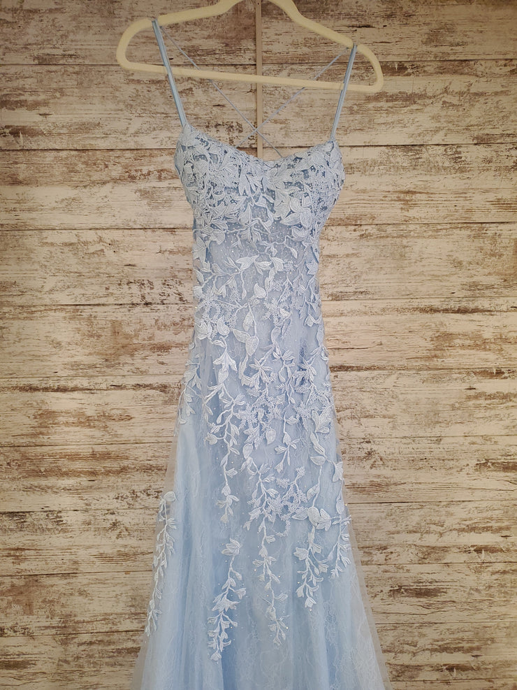 BLUE/FLORAL MERMAID GOWN