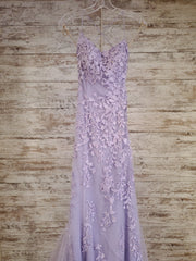 LAVENDER/FLORAL A LINE GOWN