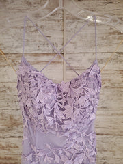 LAVENDER/FLORAL A LINE GOWN