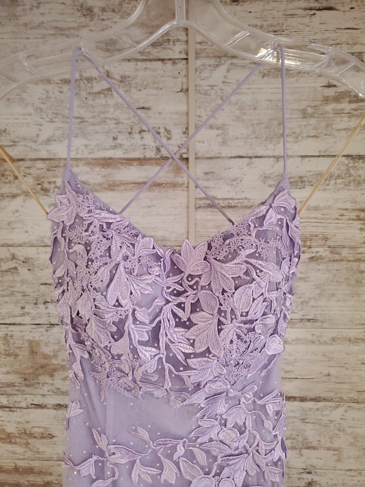 LAVENDER/FLORAL A LINE GOWN