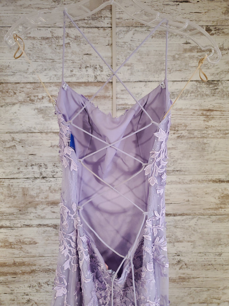 LAVENDER/FLORAL A LINE GOWN