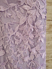 LAVENDER/FLORAL A LINE GOWN