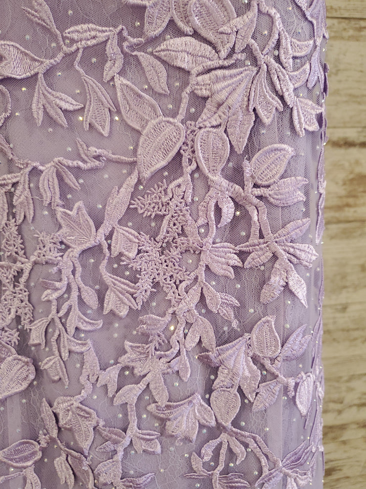 LAVENDER/FLORAL A LINE GOWN