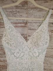 GREEN/WHITE SPARKLY LONG GOWN