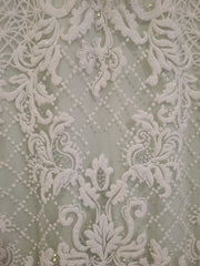 GREEN/WHITE SPARKLY LONG GOWN