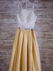 YELLOW/WHITE 2 PC. A LINE GOWN