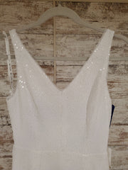 WHITE SEQUIN LONG DRESS (NEW)