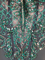 GREEN LONG EVENING GOWN