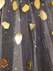 BLACK/GOLD A LINE GOWN