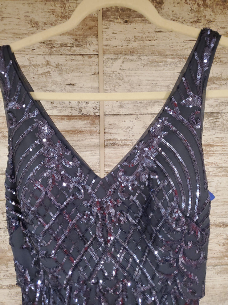BLUE/GRAY SPARKLY LONG DRESS