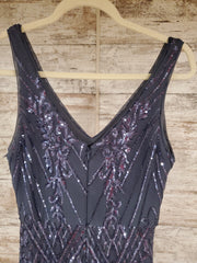 BLUE/GRAY SPARKLY LONG DRESS