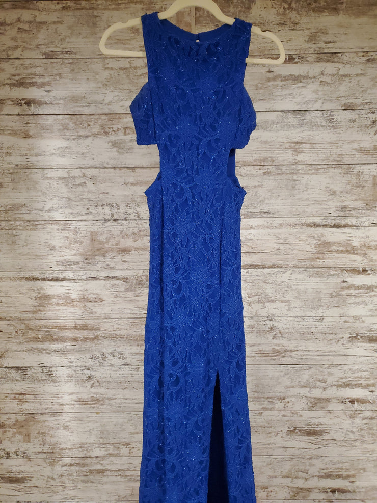 ROYAL BLUE LONG EVENING GOWN